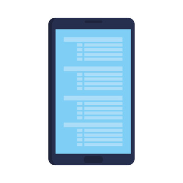 smartphone device with programming language vector illustration design