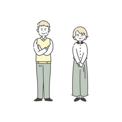 シニア男女のイラスト