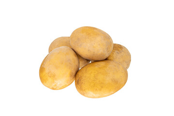Fresh organic white potato vegetable isolated on white
