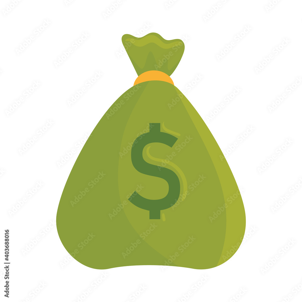 Poster money bag with dollar symbol icon vector illustration design