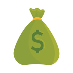 money bag with dollar symbol icon vector illustration design