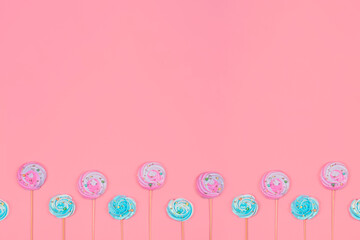 Trendy banner with Marshmallow or meringue on stick