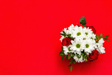 Bouquet of fresh flowers for Valentine's day or Wedding