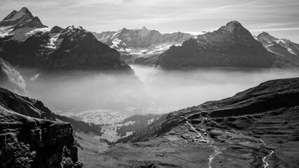 Hiking Swiss Alps, Bernese Oberland, Eiger Mönch Jungfrau, Grindelwald, Switzerland