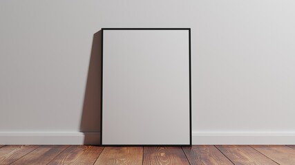 Empty framed canvas for mockups and art illustrations