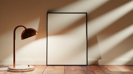 Empty framed canvas for mockups and art illustrations