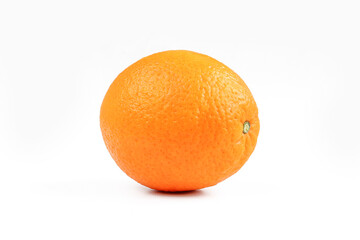Juicy orange fruit isolated on white background. Closeup