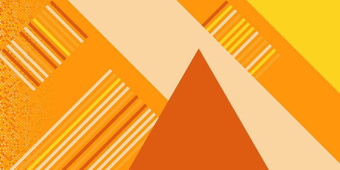 Orange and yellow colored geometric vector background with thin frame and abstract dots and lines. Orange yellow white brown line triangle geometric background