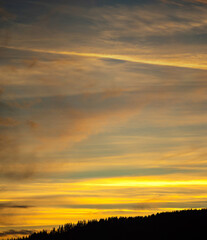 Sunset in the mountains in autumn