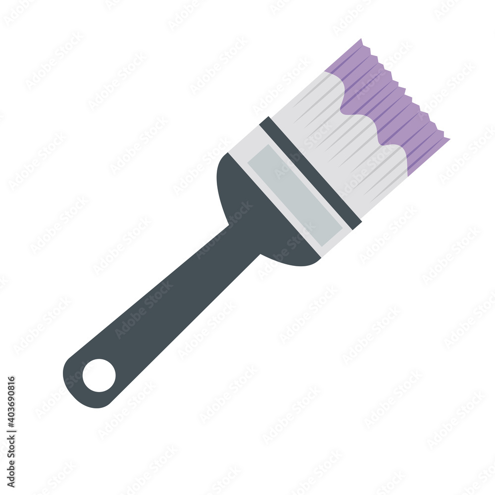 Wall mural paint brush construction tool isolated icon vector illustration design