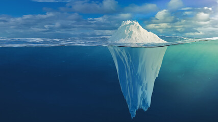 Illustration eines Eisbergs - obrazy, fototapety, plakaty