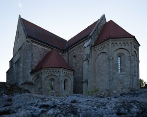 Fototapeta na wymiar Roman style Basilica. Reformed Church in Ócsa city, Hungary. 