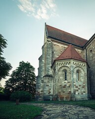 Fototapeta na wymiar Roman style Basilica. Reformed Church in Ócsa city, Hungary. 