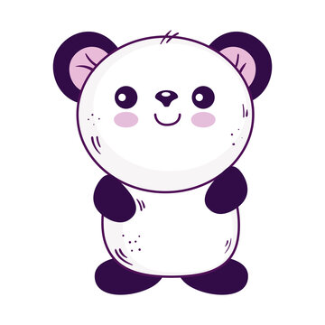 Kawaii panda bear animal cartoon design, Cute character and nature theme Vector illustration