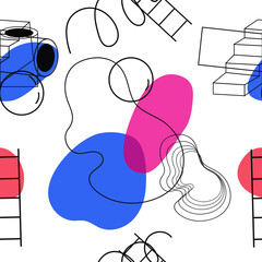 Seamless pattern abstract contemporary modern trendy vector illustration. Design for poster, card, invitation, placard, brochure, flyer, web.