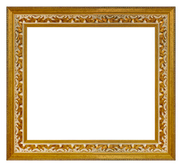 Vintage golden frame isolated on a white background