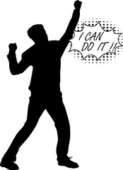  Silhouettes people  conceptual. Comic illustration.