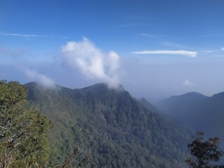 clouds in the mountains