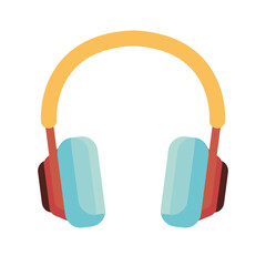 old retro headset isolated icon vector illustration design