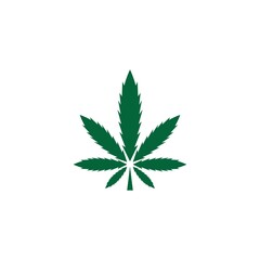 Cannabis leaf logo design vector template