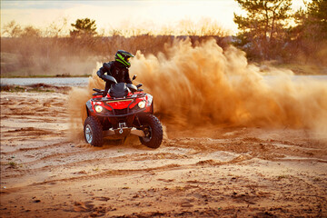 Cross-country quad bike race, extreme sports