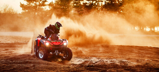 Cross-country quad bike race, extreme sports