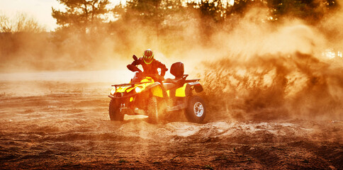 Cross-country quad bike race, extreme sports