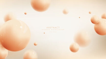 abstract 3D balls composition. Sphere with blur effect.