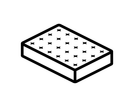 recommend clip art: Mattress icon vector isolated on white background, Mattress transparent sign , thin pictogram or outline symbol design in linear style