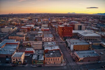 Aerial View of Pueblo, Colorado at Sunset