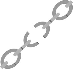 Vector emoticon illustration of a broken chain