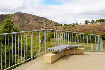 Bridge at the Lake Hodges, great hiking trail and water activity in East San Diego County, California, USA 
