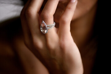 jewelry on model, ring on model 