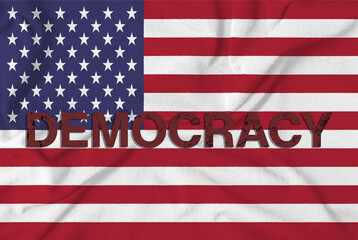 flag of united states written democracy