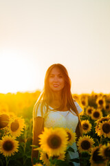 girl in a field of sunflowers