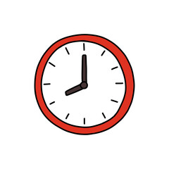 clocks doodle icon, vector line color illustration