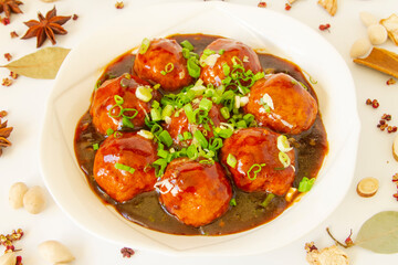 Chinese meat ball stew close up.