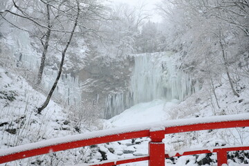 凍るアシリベツの滝	