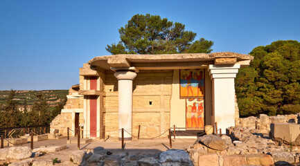 Temple of Cnossos, Crete island, Greece. Knossos is the largest archaeological site on Crete.