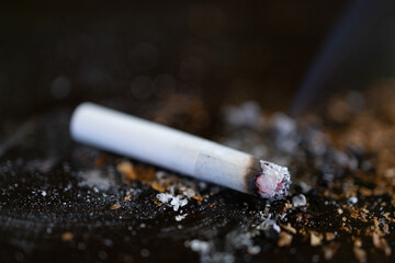 Close up Cigarette Butt on the floor