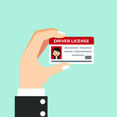 Stock Vector Hand Hold Driver License