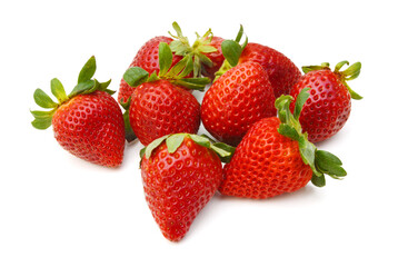 Organic garden strawberry on white background