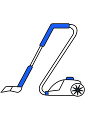 Vacuum cleaner vector in illustrator blue and white