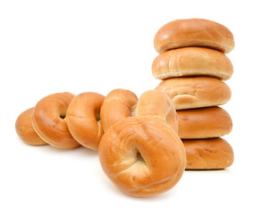  bagels isolated on white background