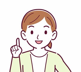 Obraz premium Young woman in a cardigan