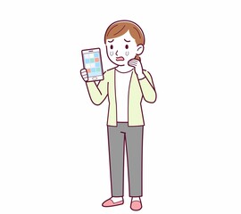 Young woman in a cardigan_smartphone