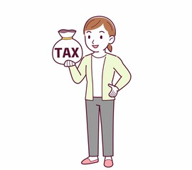 Young woman in a cardigan_tax