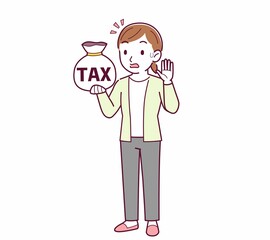 Young woman in a cardigan_tax