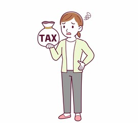 Young woman in a cardigan_tax