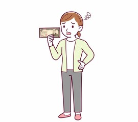 Young woman in a cardigan_Ten thousand yen